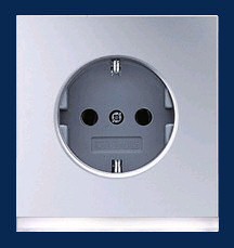 Jung Steckdose mit LED Metall aluminium AL2520OLEDW