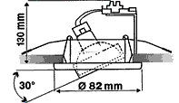 Rutec Einbaustrahler 5509-0 Edelstahl technische Zeichnung