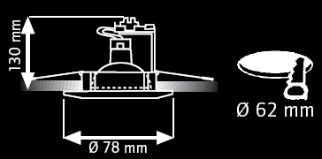 Rutec Einbaustrahler 5584 technische Zeichnung