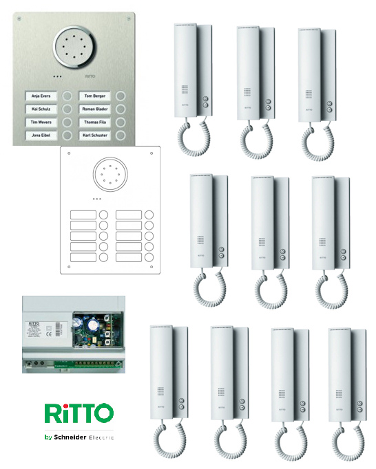 Ritto Gegensprechanlage Acero 10 Teilnehmer Sprechanlage